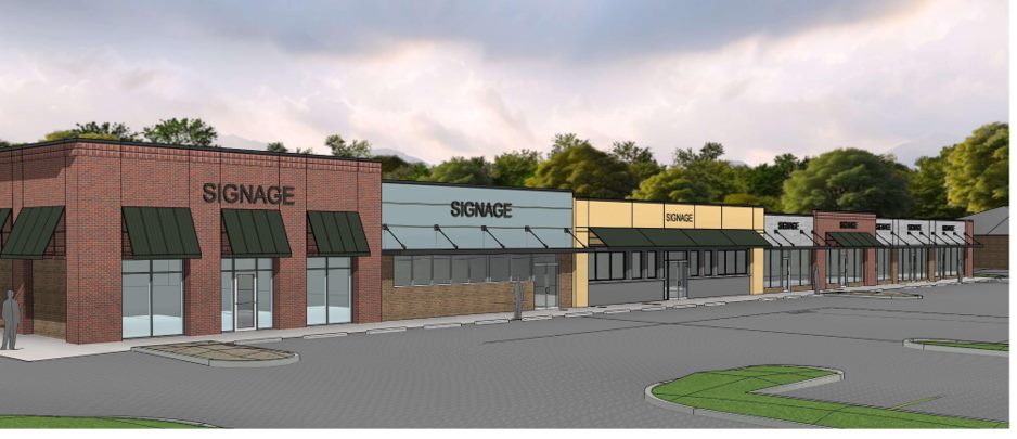 Rendering of the renovated South Union Shopping Center